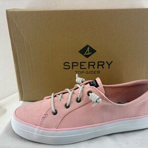 Sperry Crest Vibe Women’s Pink Canvas Lace-Up Sneaker size 10 NIB